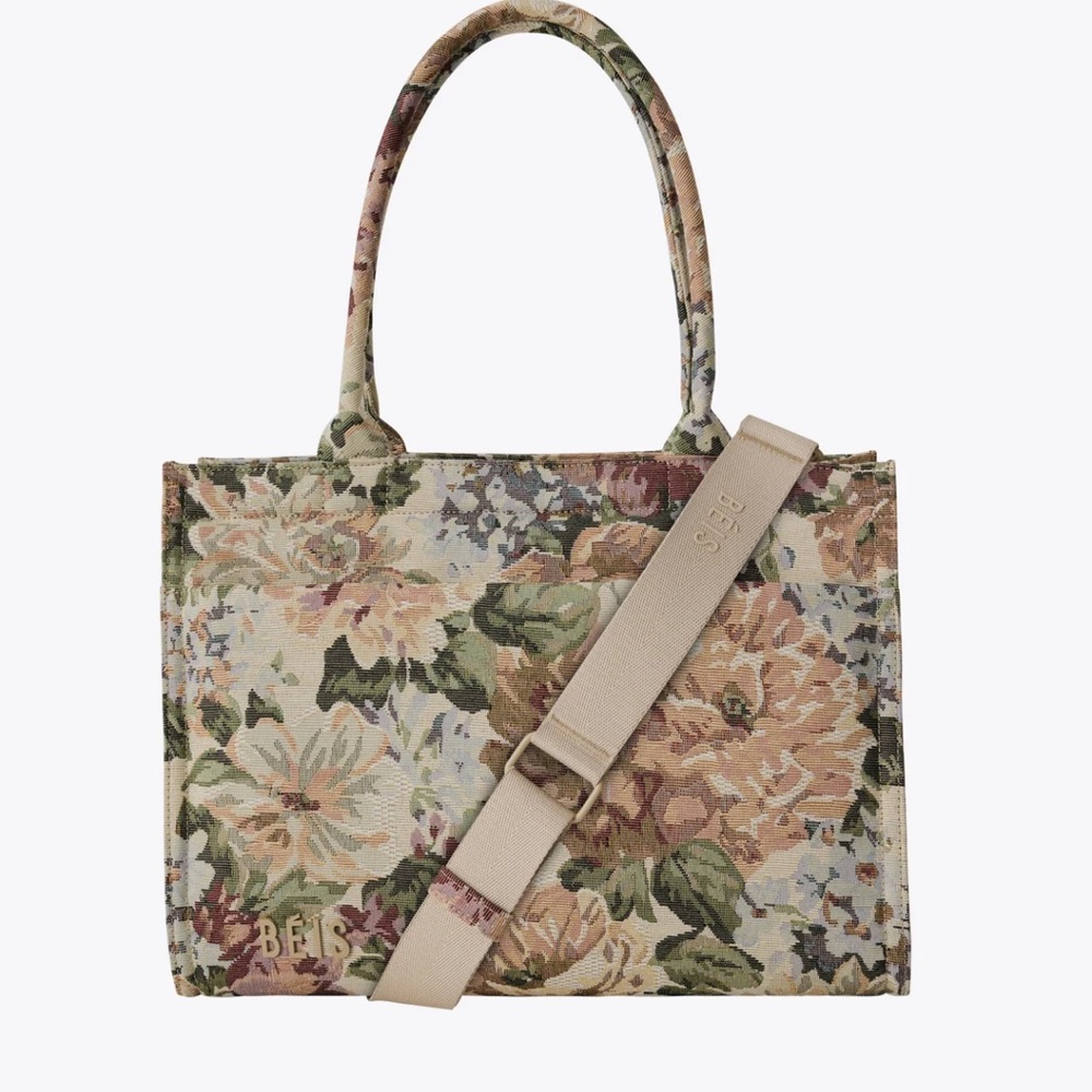 BEIS Floral Book Tote Bag